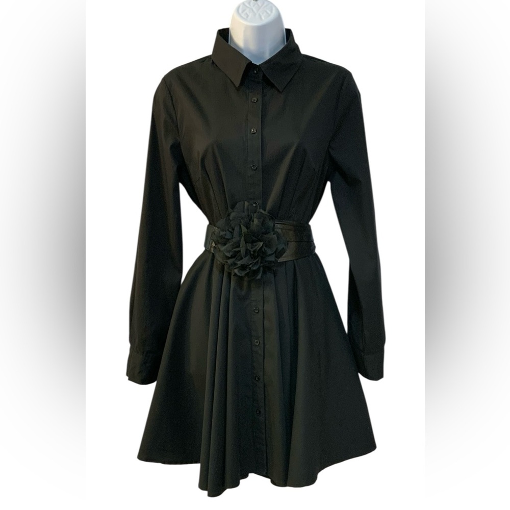 Fashion Nova Women’s Black Pleated Swing Dress